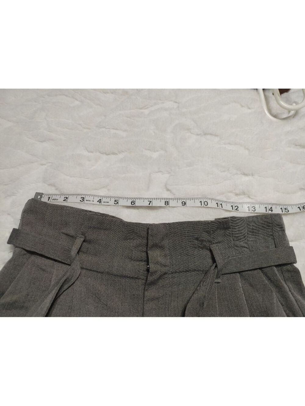 Women's H&M High Waisted Ankle Length Gray Tie Trousers Size 8 - Picture 5 of 8
